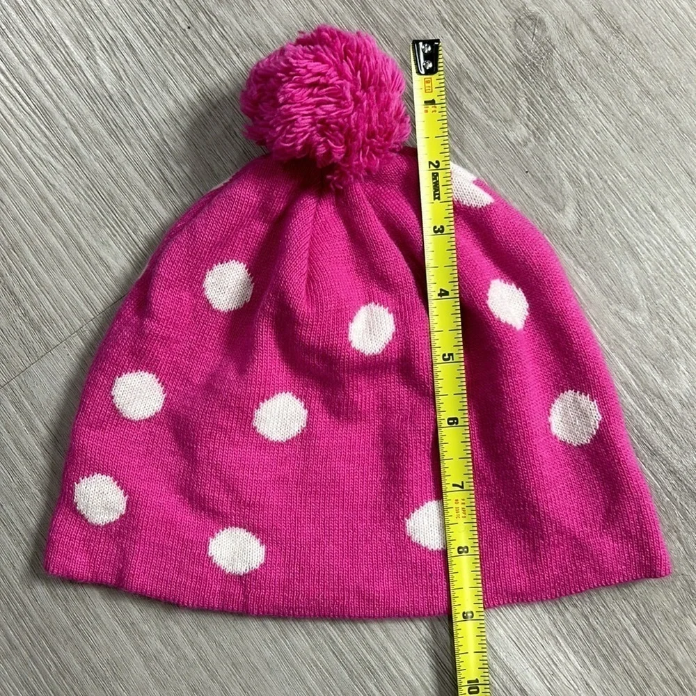 J.crew • crewcuts polka dot pom pom beanie lambs wool cashmere blend